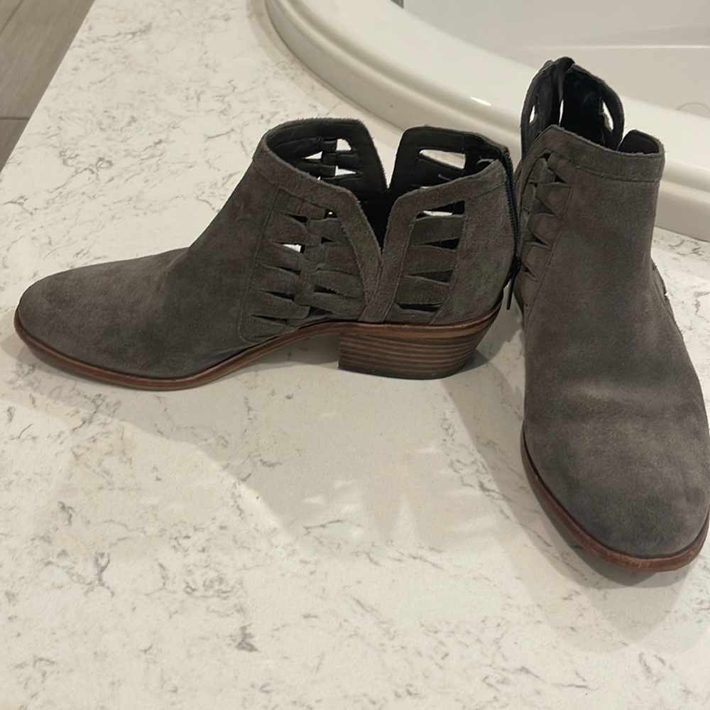 Vince Camuto grey suede booties